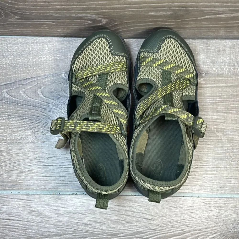 Chaco Odyssey Olive Green Waterproof Little Boy Sz 3 Hook & Loop Strap Sandals